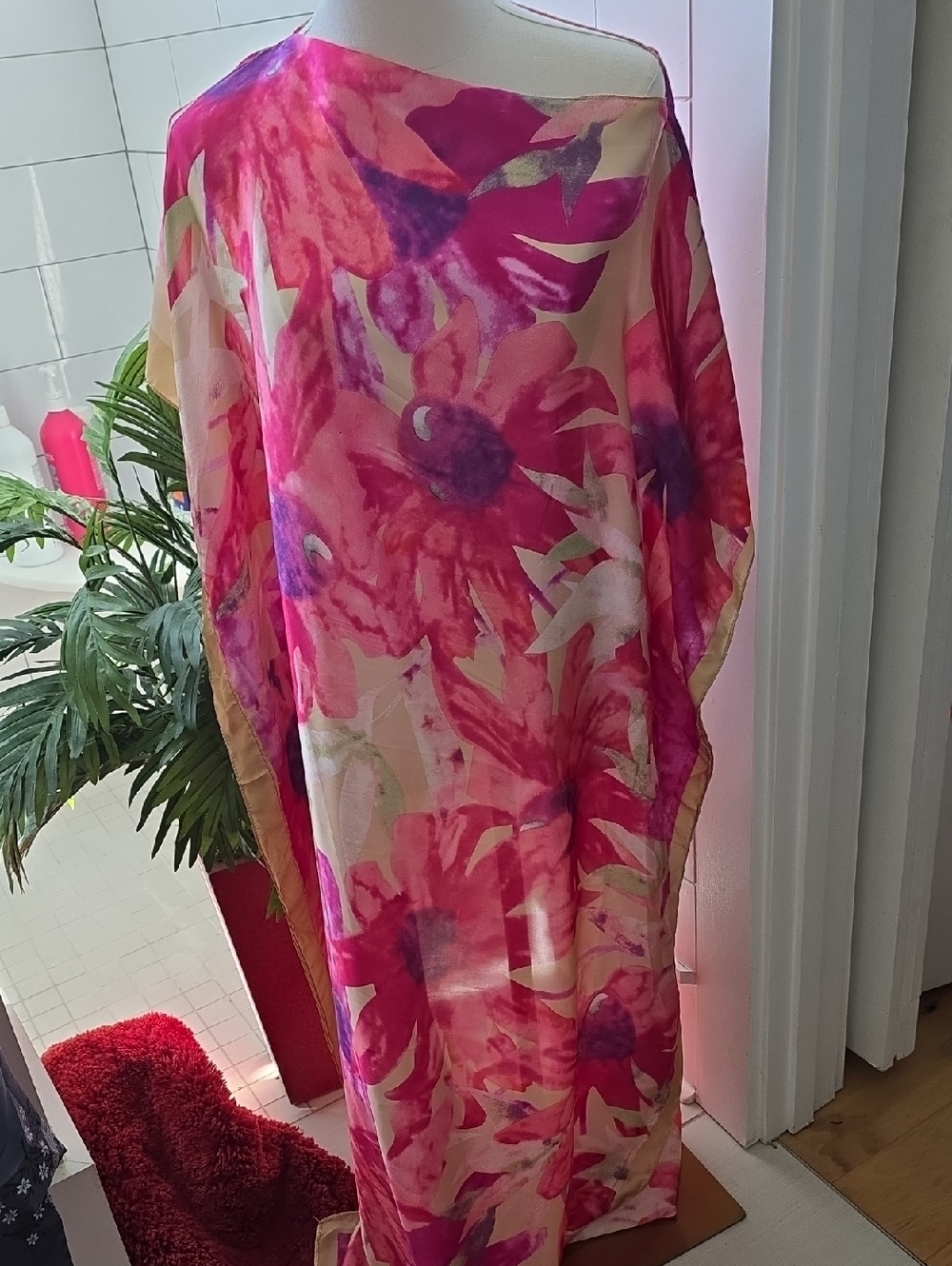Floral Pink Sheer Kaftan